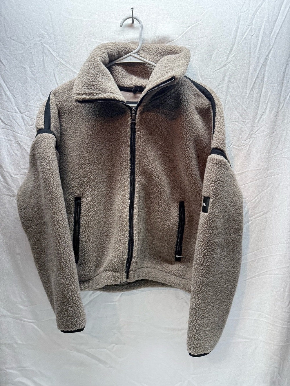 YPB Your Personal Best Sherpa Fleece Jacket Medium Taupe Full Zip Gorpcore